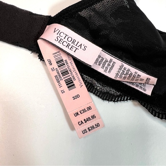 NWT Victoria’s Secret Dream Angel Wicked Push-Up without Padding Black Size 32D - Picture 9 of 14